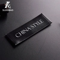 free shipping 200pcslot custom single satin ribbon fabric print sewing tags for cloth label custom logo printed clothing tags