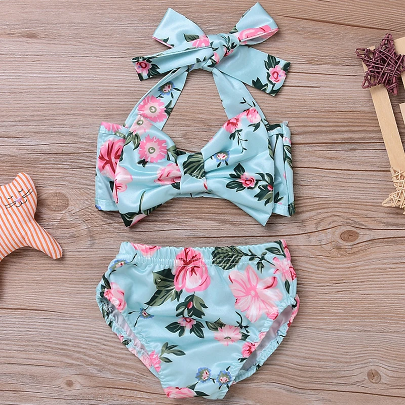 Новинка 2021 комплект бикини для маленьких девочек летний купальник с цветочным