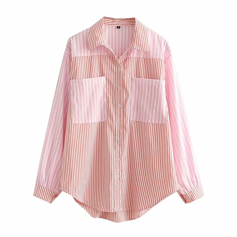 

Женская Повседневная Свободная рубашка большого размера с длинным рукавом