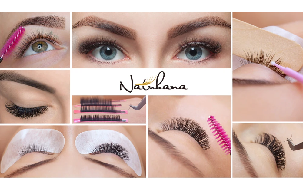 NATUHANA 5 чехлов/Лот 16 рядов 8~ 15 мм микс пользовательских норковых ресниц Dlux натуральные Мягкие Накладные норковые ресницы реснички макияж Cilios