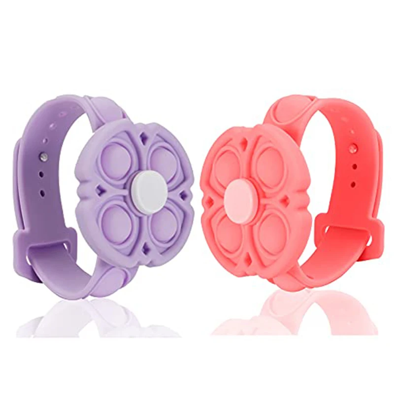Push Pop es la burbuja sensorial pulsera de Fidget Spinner juguete para ni&ntilde;os adultos Dimple de la ansiedad de alivio de estr&eacute;s pulseras-3
