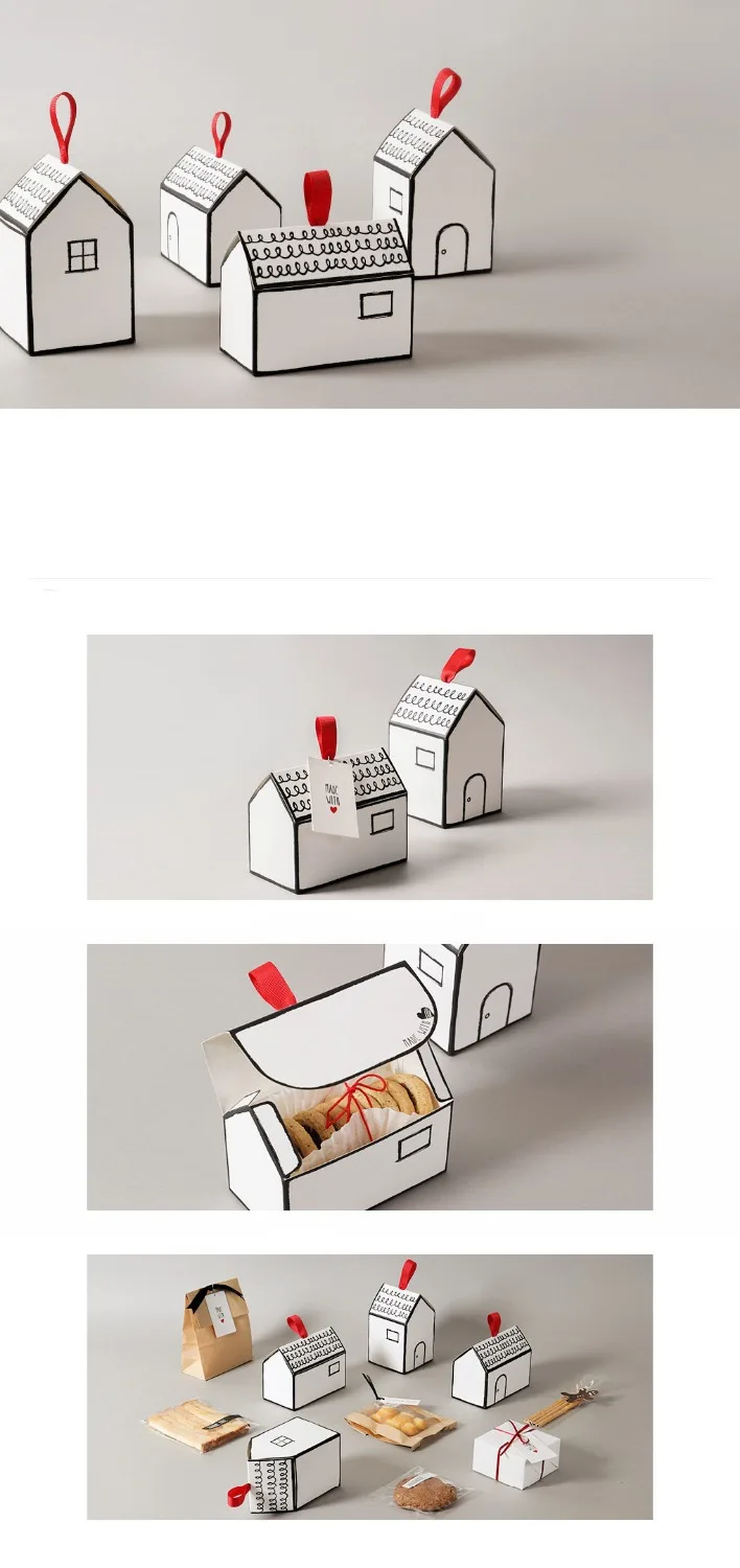 gift boxes favor cookie box party house shape 30pcs/lot | Дом и сад