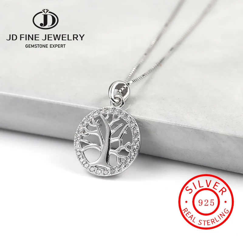 Женское колье с кристаллом Древо жизни JD маленькая круглая подвеска из