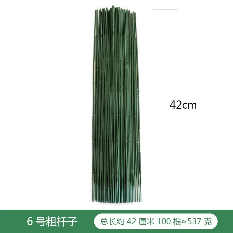 

100PCS Plastic Fake Flower Stick Stub Stems Paper Floral Leaves Artificial Flower Stub Stems Craft Decor Soap Flowers Stem