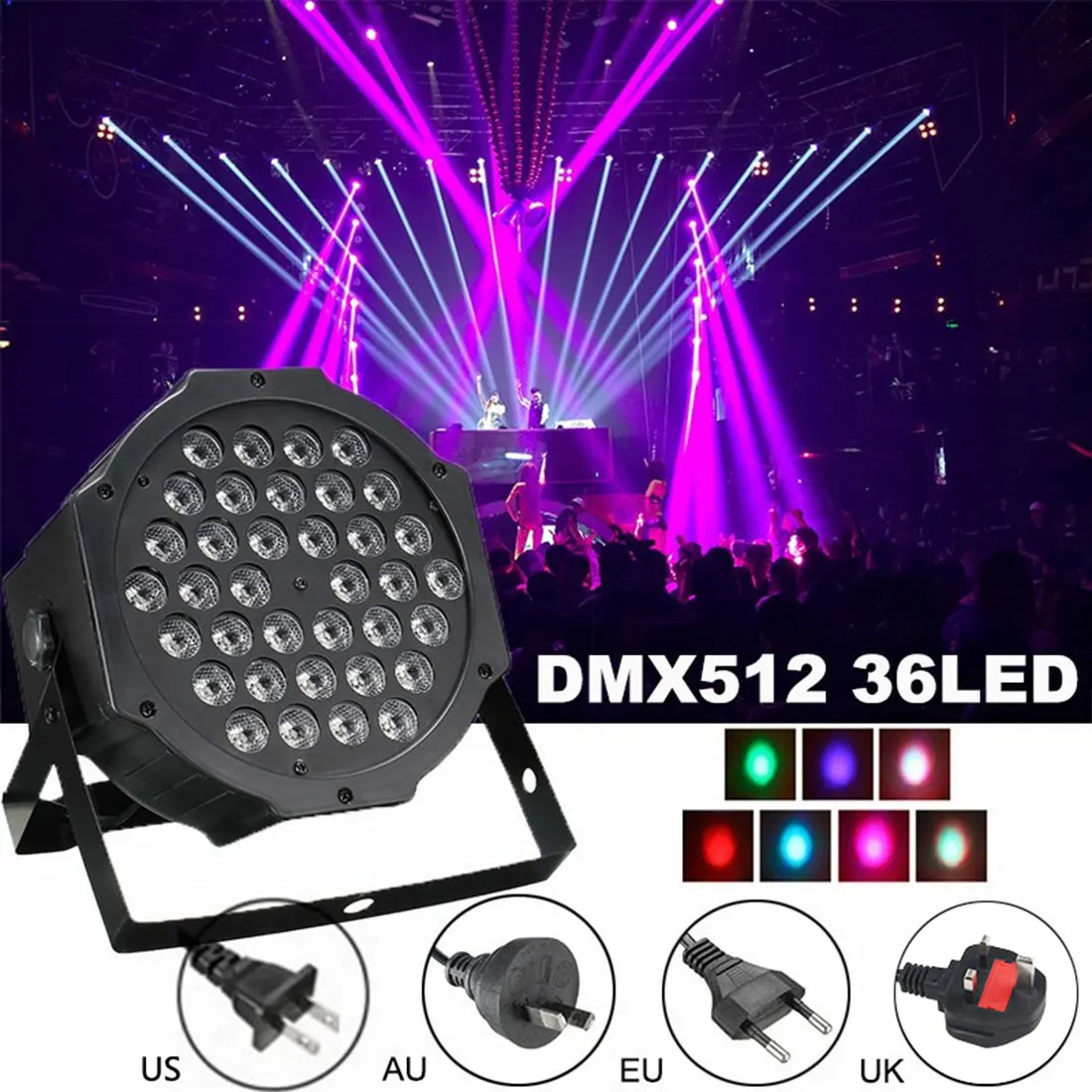 

36 LED Par Lights DJ LED RGBW Par Lights RGB Wash Disco Light DMX Controller Effect For Small Paty KTV Stage Lighting