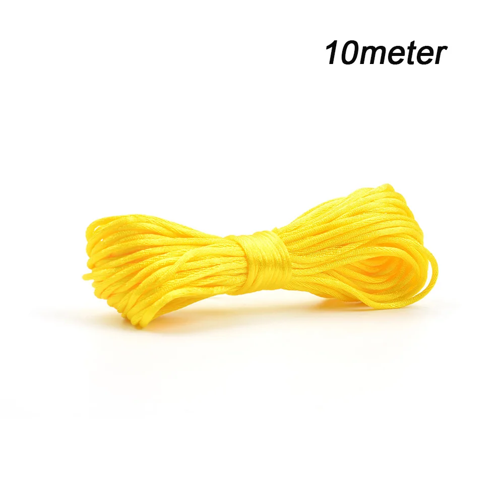 10m yellow cord LOFCA, разноцветный нейлоновый шнур, Прорезыватель для сосок, зажим, аксессуары, сделай сам, для прорезывания зубов, ожерелье, подвеска для изготовления ювелирных изделий - Цвет: 10m yellow cord
