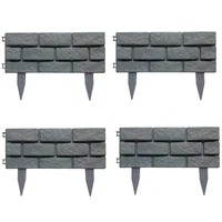 4pcs garden edging courtyard grass rectangle stone brick effect accessories plant bordering path lawn fence decoration