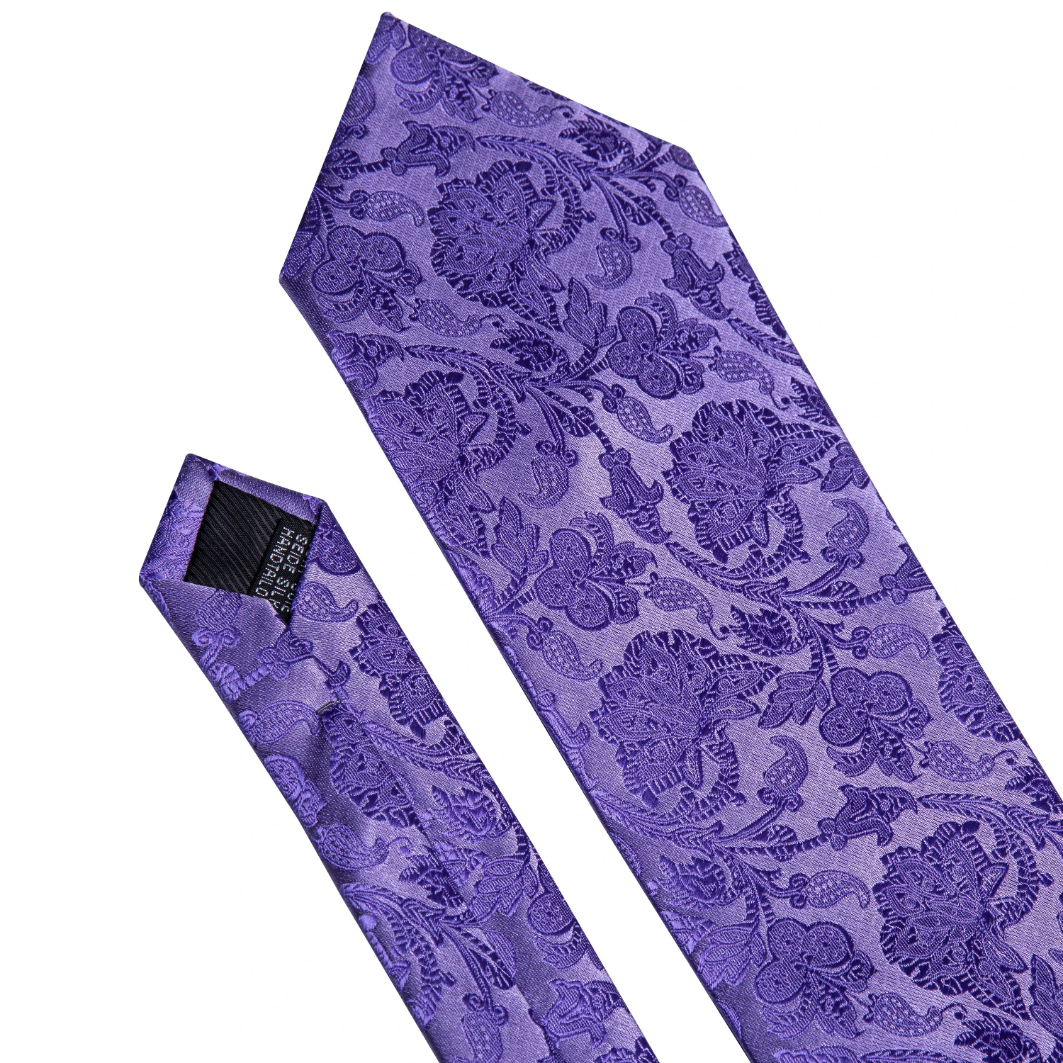 Fashion Silk Purple Solid Mens Wedding Tie Hanky Set Barry.Wang Designer Paisley Floral Neckties For Gift Party Groom |