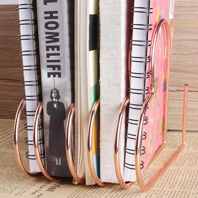 

20CB 1 Набор декоративных подставок для книг, креативный подарок, 6 разделенных ячеек, полые в форме сердца, золотые/розовые золотые подставки ...