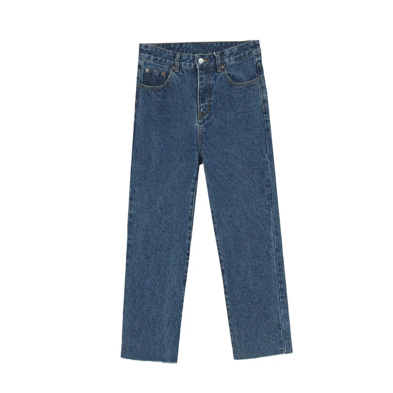 

Men Vintage Casual Classic Ankle-length Straight Jeans Pants Male Women Streetwear Hip Hop Denim Trousers Japan Korea Style Pant