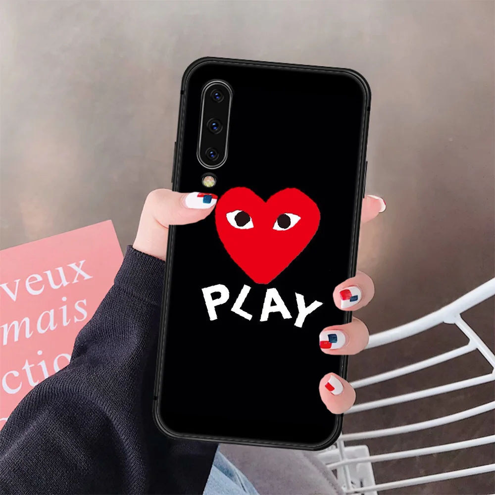 

CDG PLAY Heart Brand Phone Case Cover For Samsung Galaxy A10 A20 A30 E A40 A50 A51 A70 A71 J 5 6 7 8 S black Funda Fashion Cover
