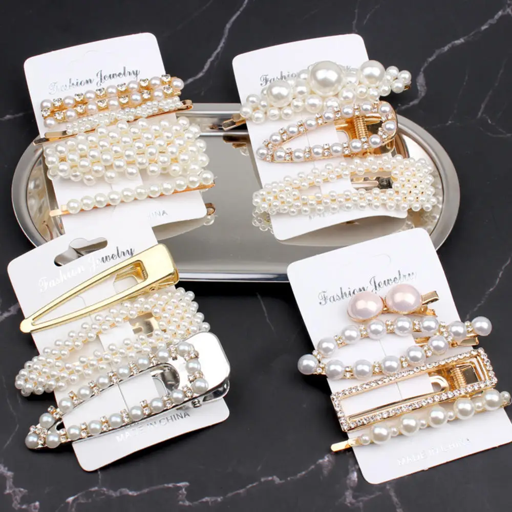 Модный 1 комплект Элегантные Заколки для волос с жемчужинами женщин и девочек