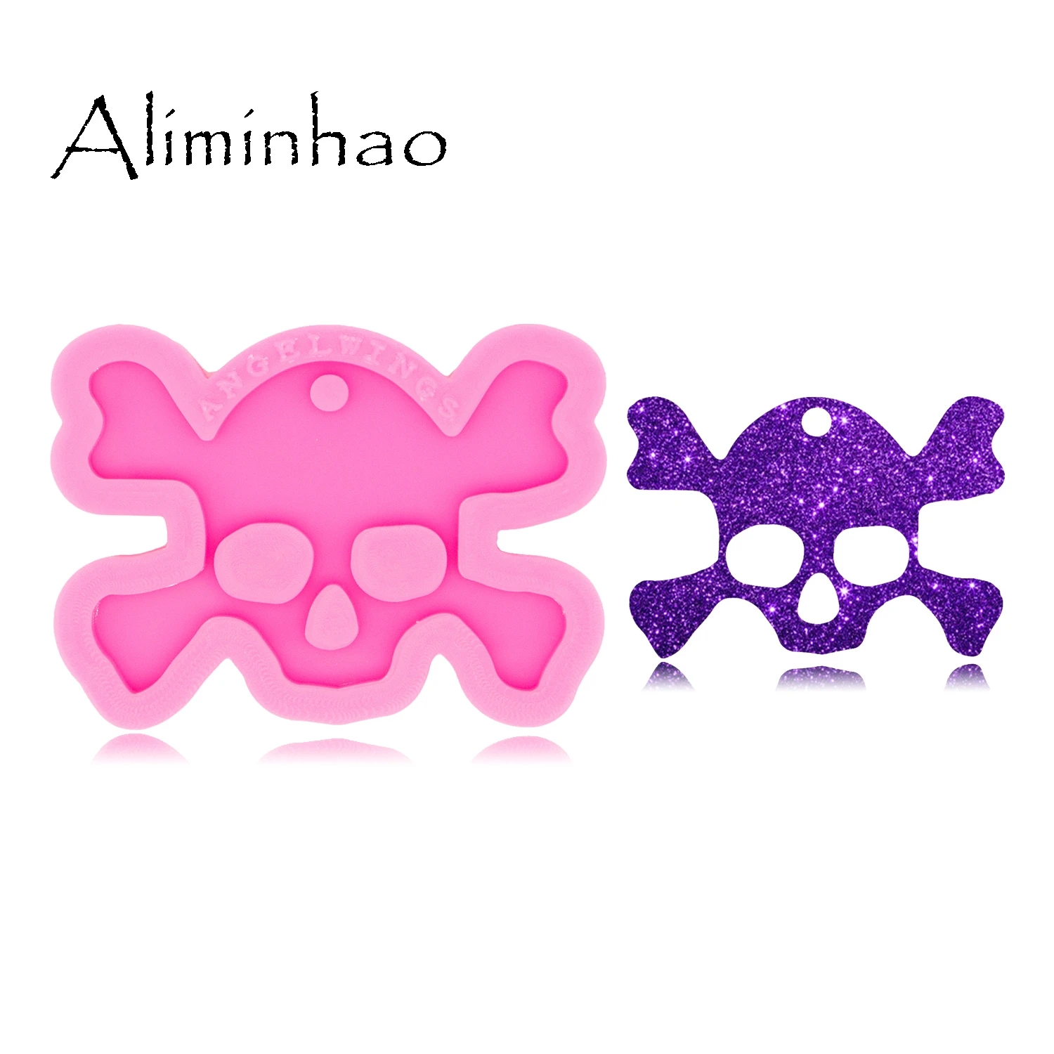 DY0537 блестящая форма для брелка в виде черепа жидкость из УФ смолы силиконовая