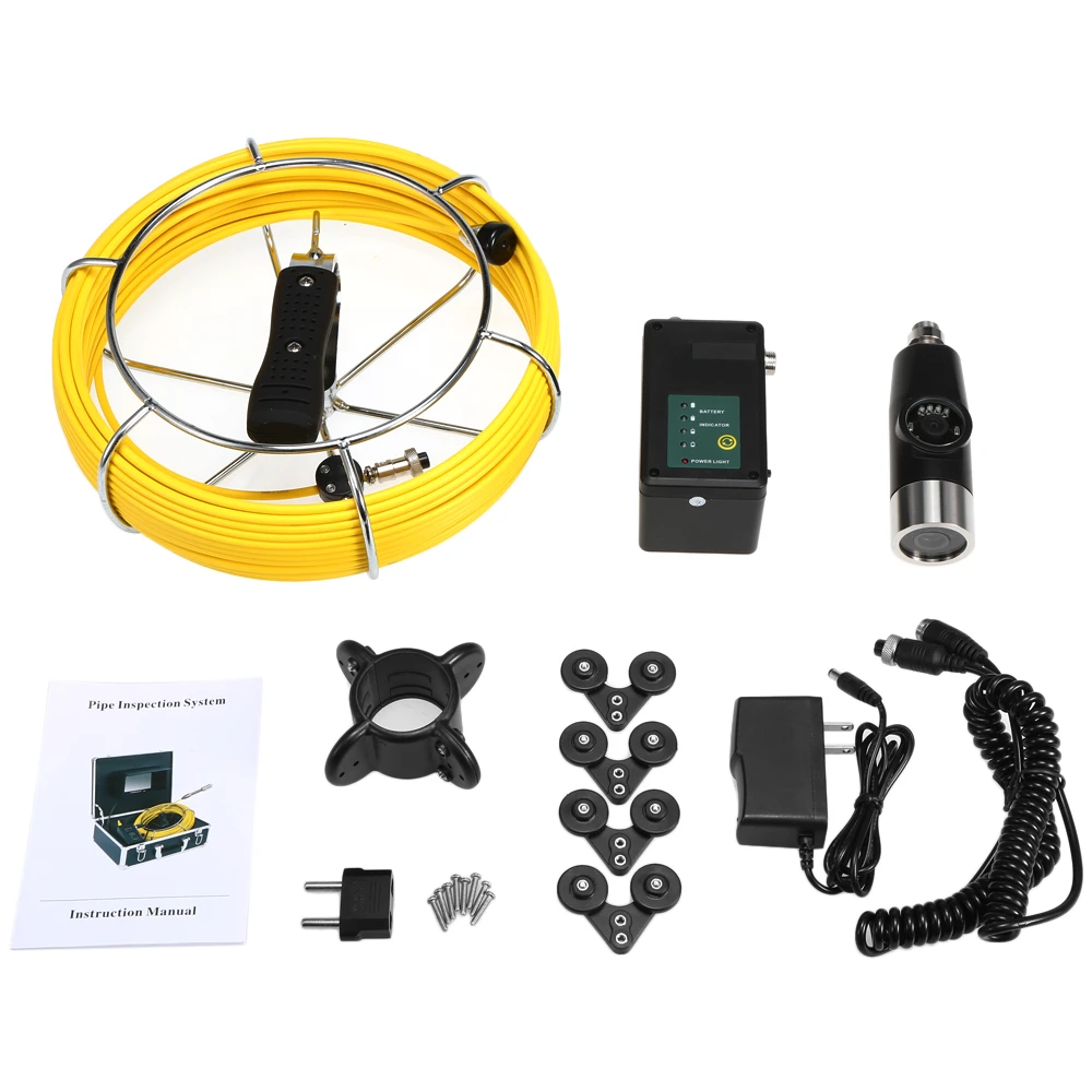 Waterproof Industrial Endoscope Camera 7 Inch/9 Inch 20/50M Pipe Inspection Double System Drain Sewer Pipeline | Спорт и развлечения