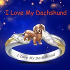 Изысканное модное кольцо в виде собаки с кристаллом, натуральный драгоценный камень, модное женское кольцо, милое кольцо в виде собаки, аксессуары для девочек, Подарок на годовщину