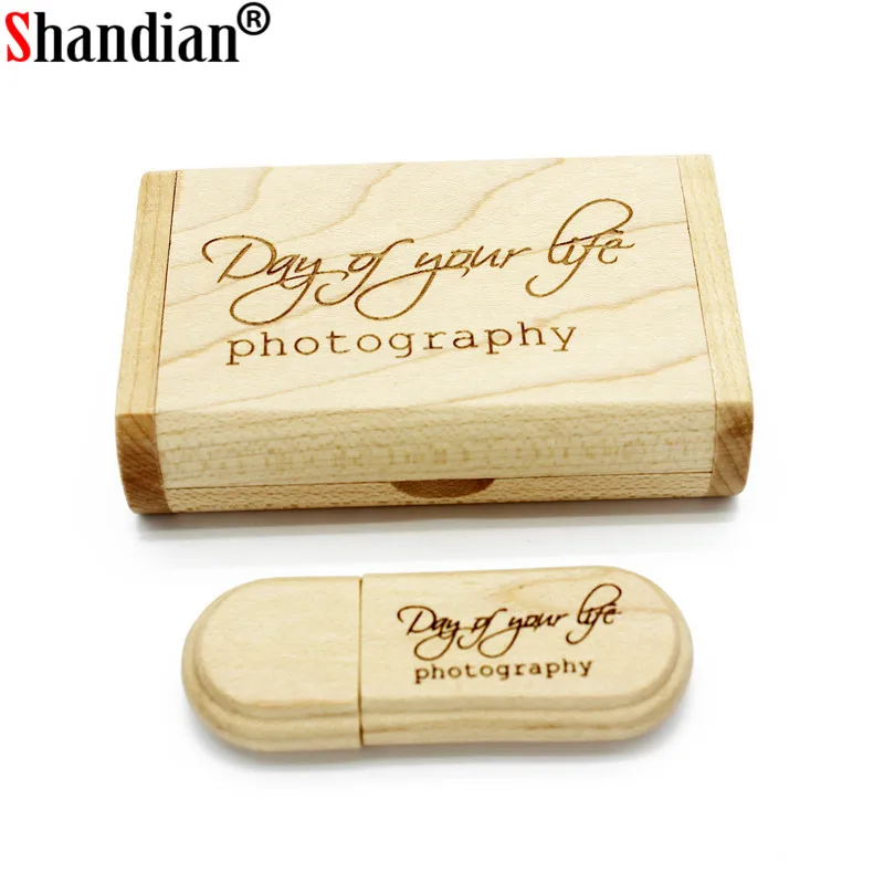 USB-флеш-накопитель SHANDIAN деревянный с коробкой 16/32/64 ГБ | Компьютеры и офис