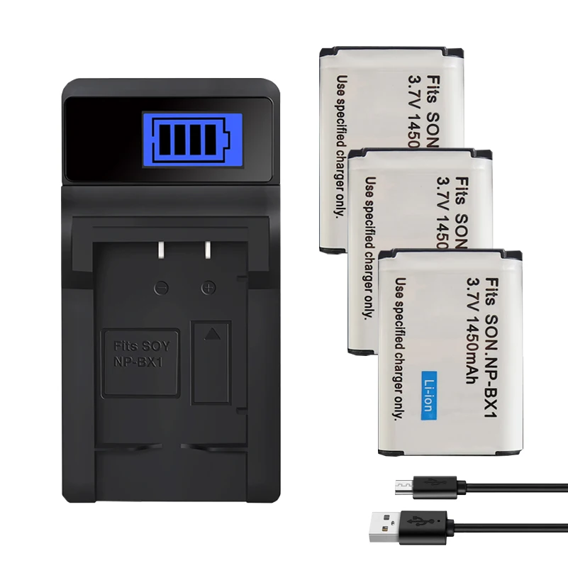 

NP-Bx1 Battery Charger for Sony M3 M2 DSC RX1 100 AS100V HX300 HX400 HX50 HX60 GWP88 AS15 WX350 WX300 1450mah Batterie