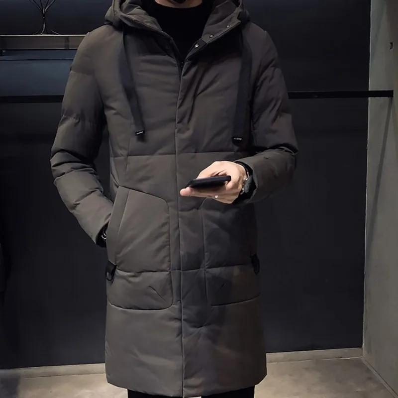 Модная зимняя куртка мужская длинная толстая теплая парка пальто для мужчин s