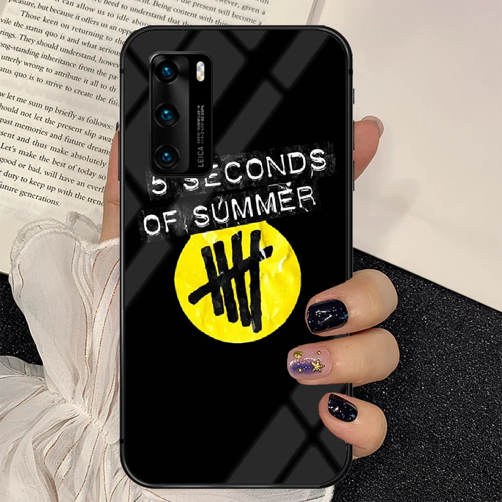 

5SOS Band Phone Tempered Glass Case Cover For Huawei P Nova Mate 5T 20 30 40 E Pro Lite Smart 2019 2021 Fashion Bumper