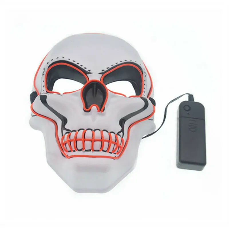 Великобритания светодиодный Ужасный Череп маски Костюм Хэллоуин рейв Косплей