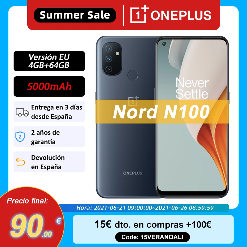 Глобальная версия ONEPLUS Nord N100 Смартфон Snapdragon Быстрая зарядка 5000 мАч Android 10 13MP