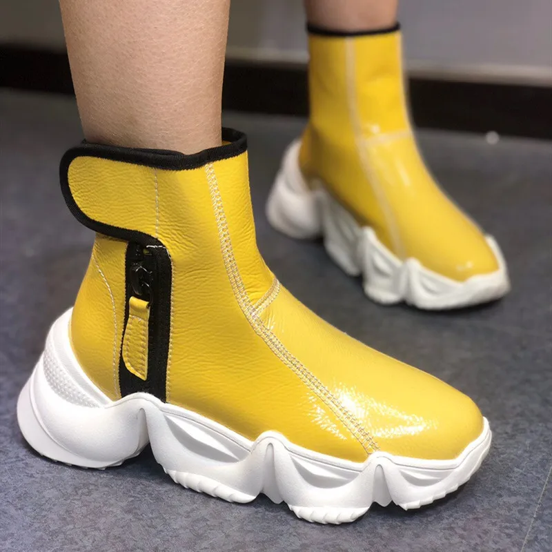 Женские зимние ботинки женские из натуральной кожи на массивном каблуке