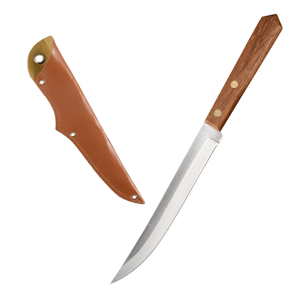 

6.5 inch 4Cr14MOV stainless steel boning knife kitchen knife yellow solid wood handle sashimi knife cooking knife chef knife