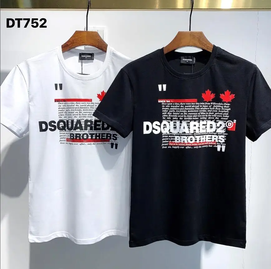 

Dsquared2 men's and women's printed T-shirt, cotton hip-hop style, motorcycle DT752