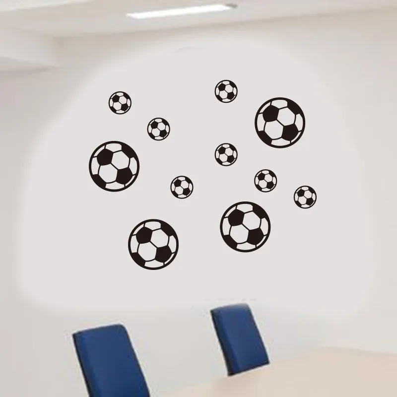 Виниловая настенная наклейка с именем футбольного мяча FC детская комната для