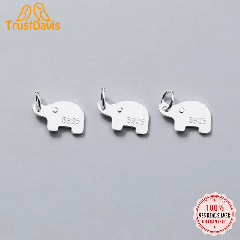 

TrustDavis 100% Стерлинговое Серебро 925 пробы подвеска очаровательный слон для изготовления ожерелья ручной работы DIY аксессуары изысканные ювели...