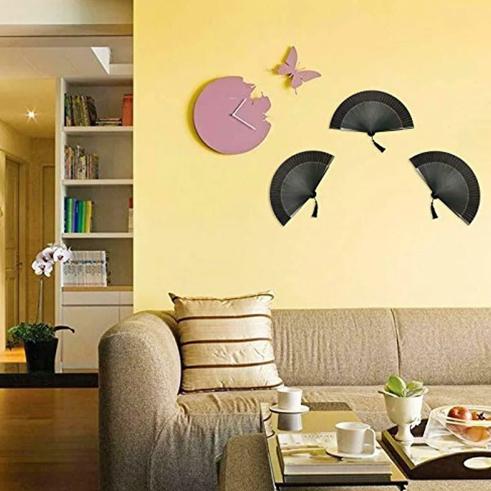 DIY домашний реквизит ручной работы складной украшение в форме веера черный