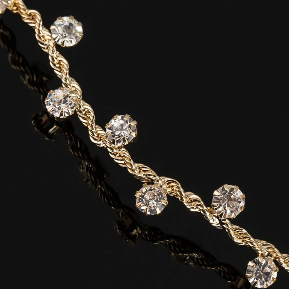 

Korea Simple Crystal Rhinestones Head Bands Bridal Wedding Jewelry Hair Bands Headdress Women Girls Temperament Hair Accessories