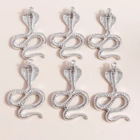 5pcs 2844mm charms pendants snake charms for necklaces earrings making accessories alloy cobra animal charms jewelry findings