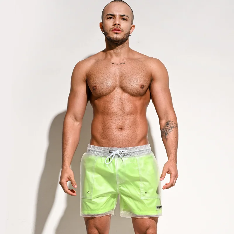 

Sexy men beach shorts swim trunks swimwear 2021 new men gym sports board shorts wimming pool party men bikini bathing swimsuits
