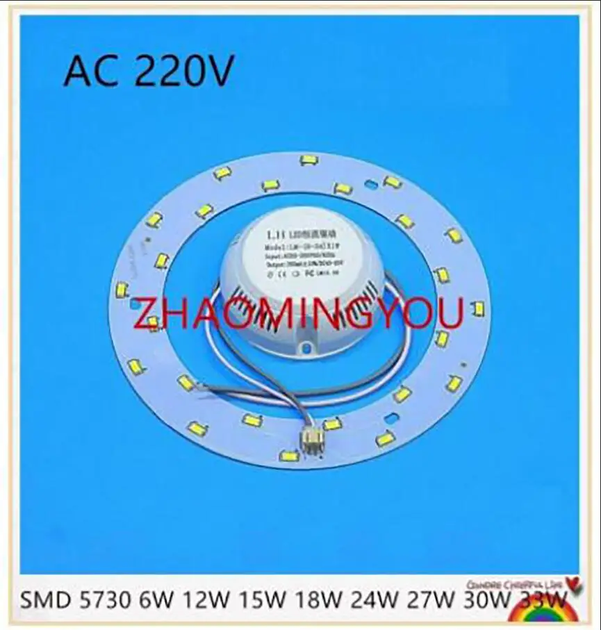 Новый 6 Вт 12 15 18 24 36 80 100 СВЕТОДИОДНЫЙ круг панель кольцевой светильник 220V SMD 5730
