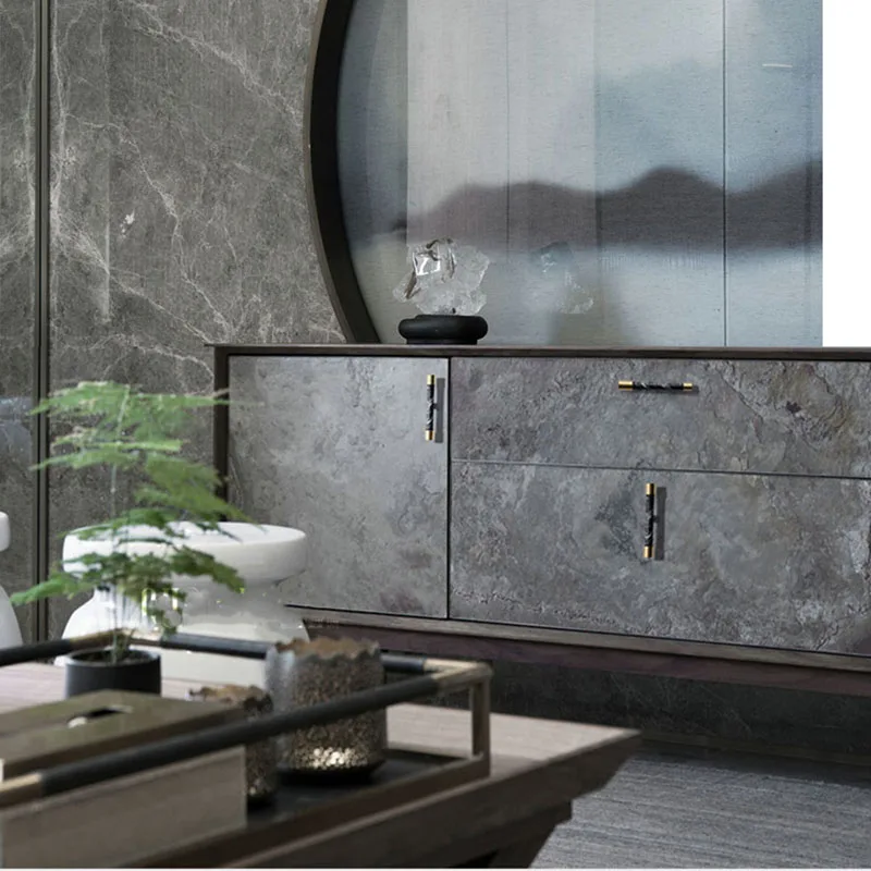 Латунные ручки из натурального камня 4 шт./лот европейские T образной формы для