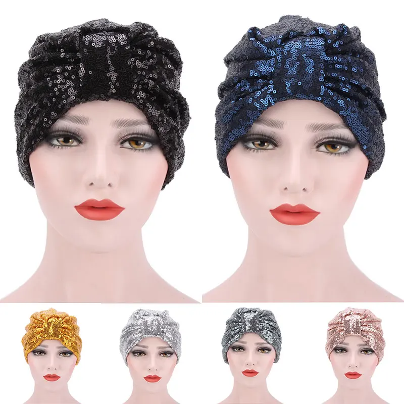 Женский мусульманский хиджаб с блестками Внутренняя Хиджаб шапка исламский