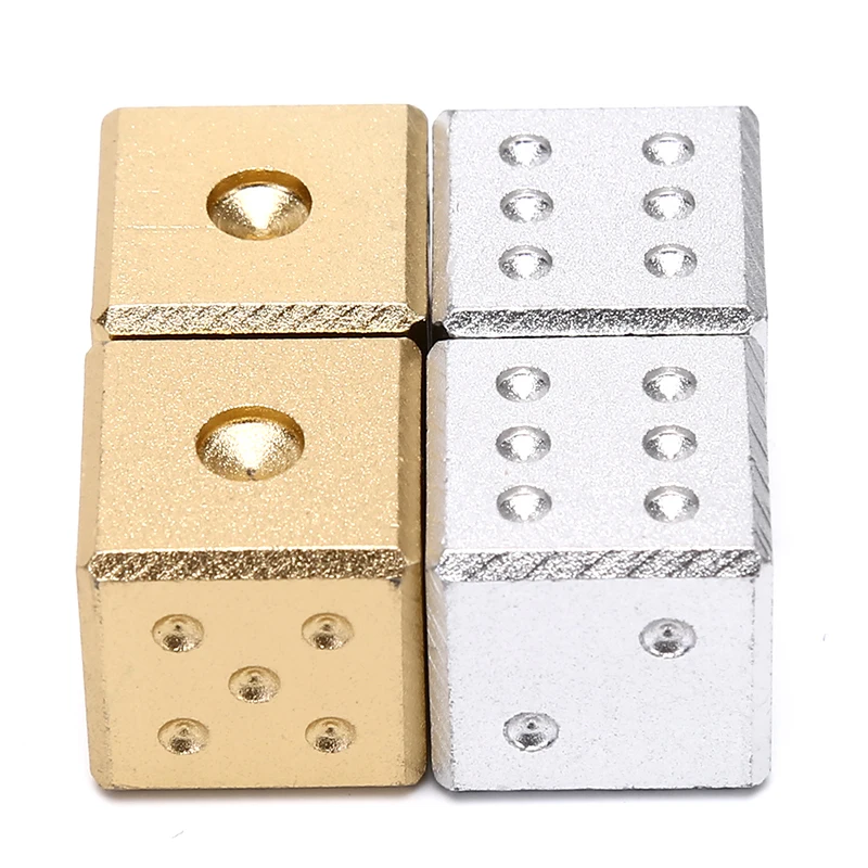 Металлические игральные кости 16 мм Золотой/Серебряный чистый цвет алюминиевый