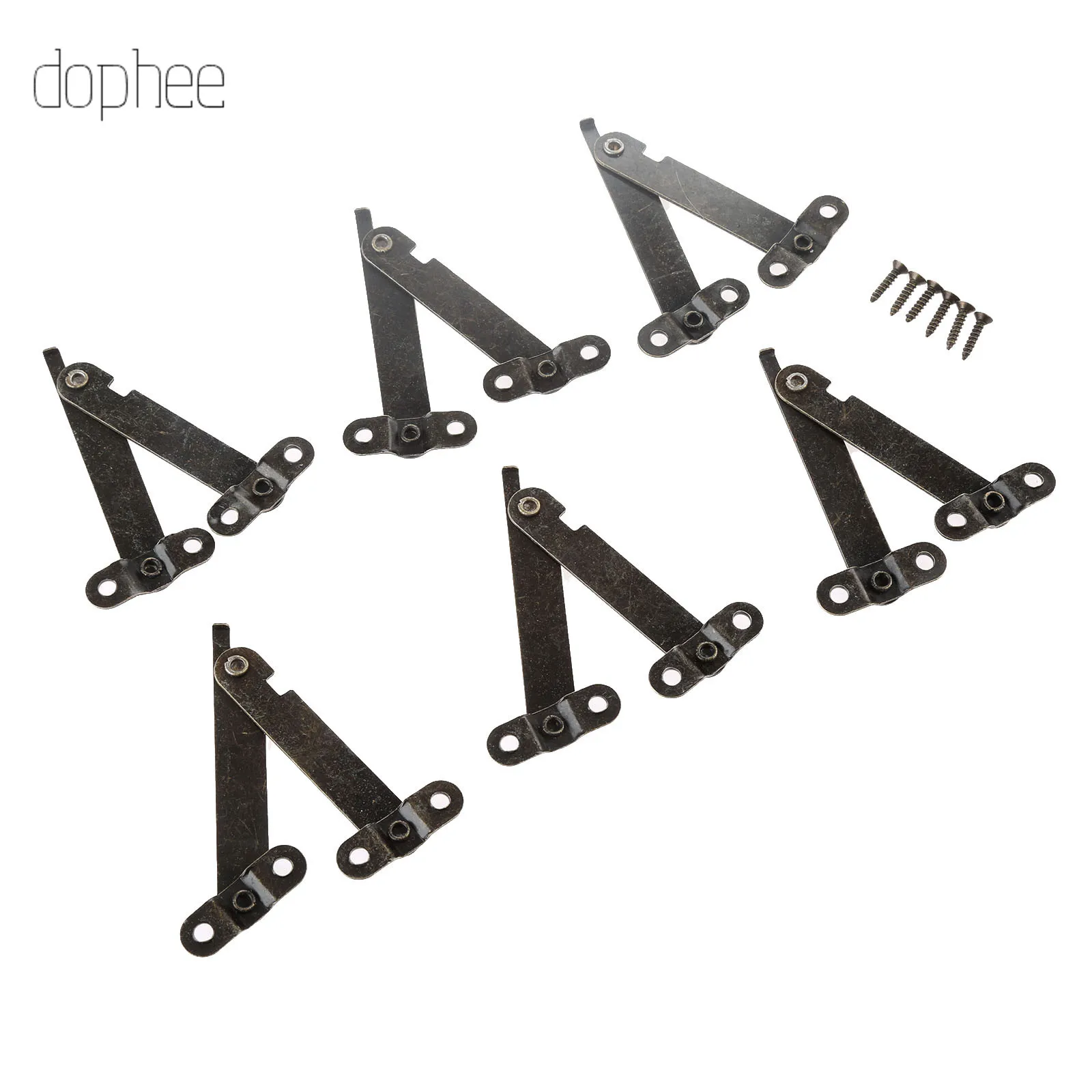 Dophee 2/6 шт. мебельные петли Античная бронзовая крышка Поддержка для коробки
