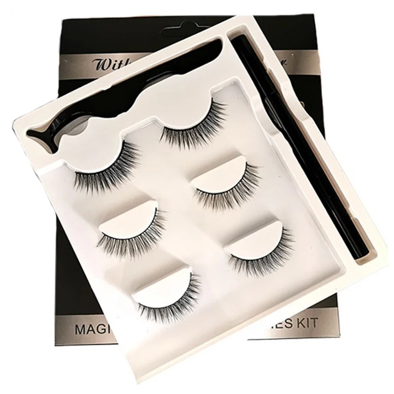 Самоклеящиеся Накладные ресницы с магнитной подводкой для глаз макияж