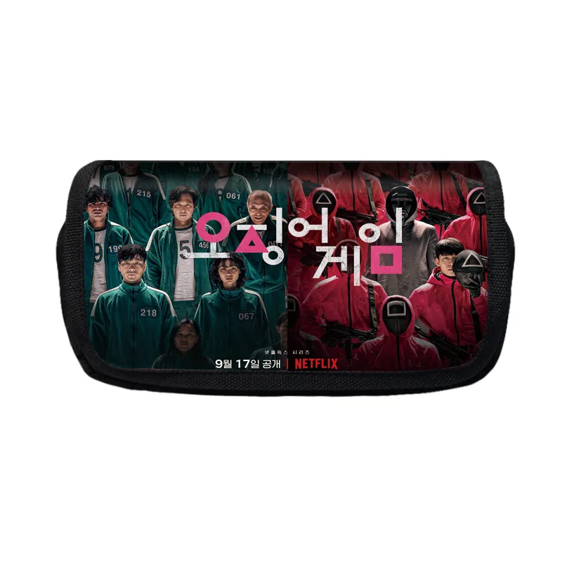 

Squid Game Double-layer Pencil Case Polyester Children's Pencil Case Bag Creative Korean Stationery Bag Make up Cosmetic Bag