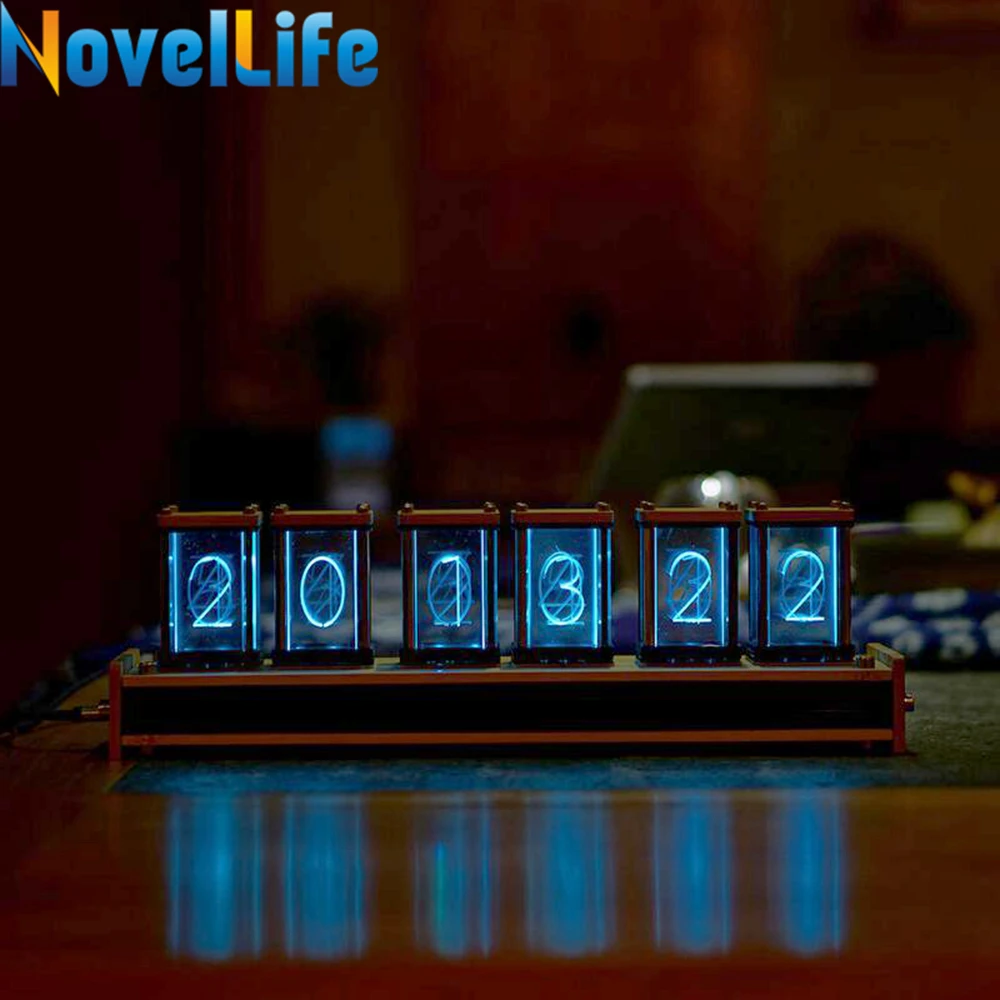 Elekstube 6 бит RGB светодиодный светящиеся цифровые часы Nixie трубка часы комплект DIY электронные настольные часы в стиле ретро секундомер 5 в Micro USB питание