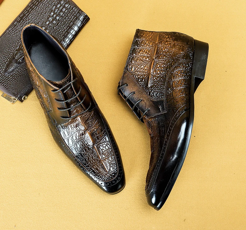 Роскошные мужские повседневные классические ботинки из натуральной коровьей