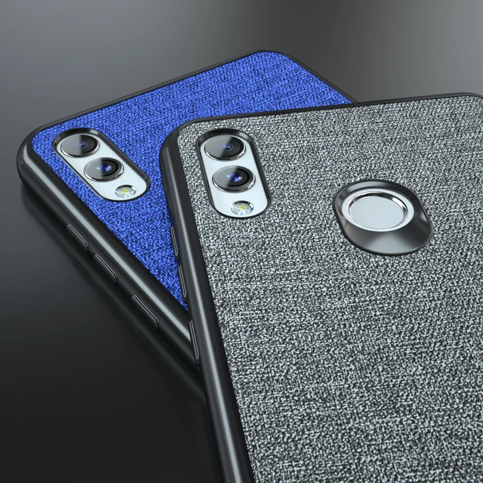 

Fabric phone Cloth case on honor 9 lite case for huawei honor 8C case on honor 8 lite 10 Silicone for honor 7C 5.7 5.99 inch