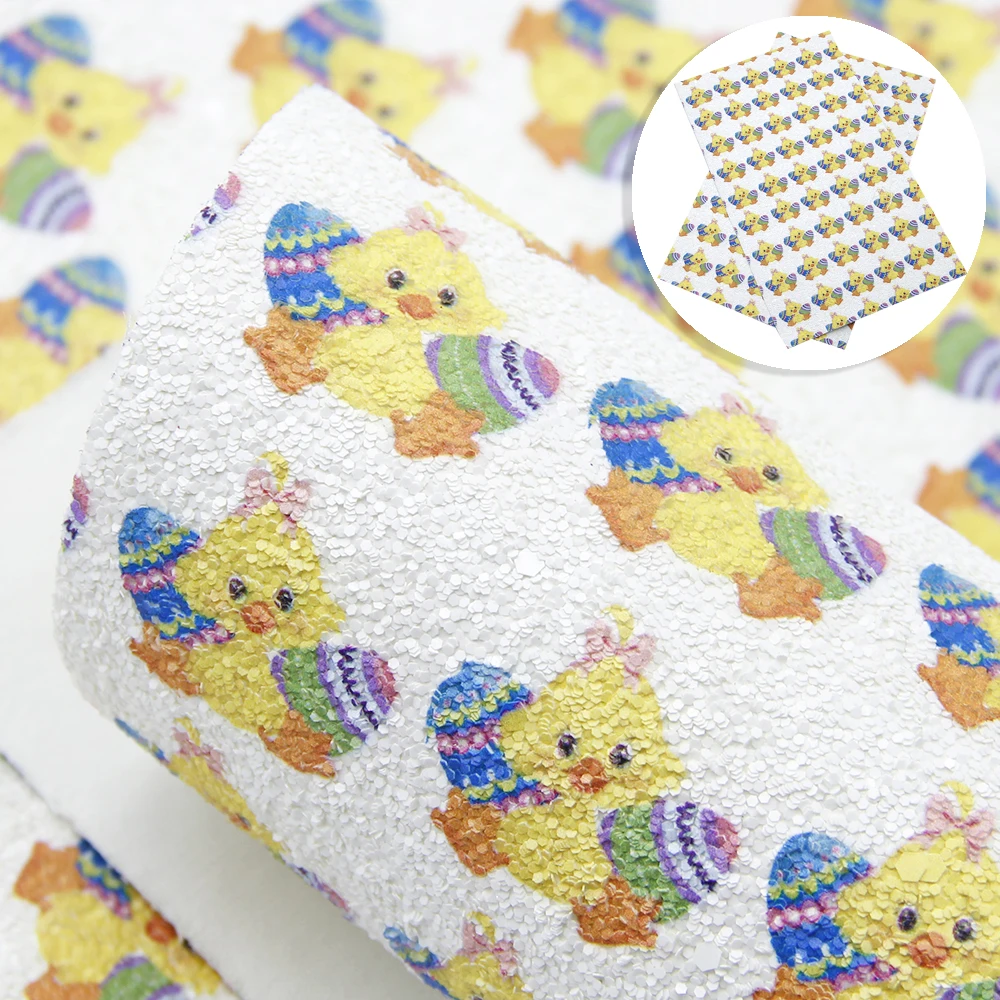 Пасхальные печатные объемные Искусственные кожаные тканевые листы 20*33 см DIY