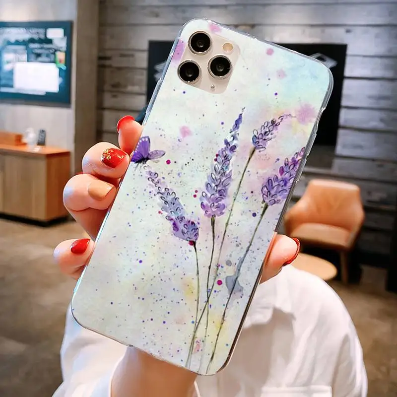 Милый чехол для телефона с акварельным цветком одуванчиком лотосом лавандой IphoneX
