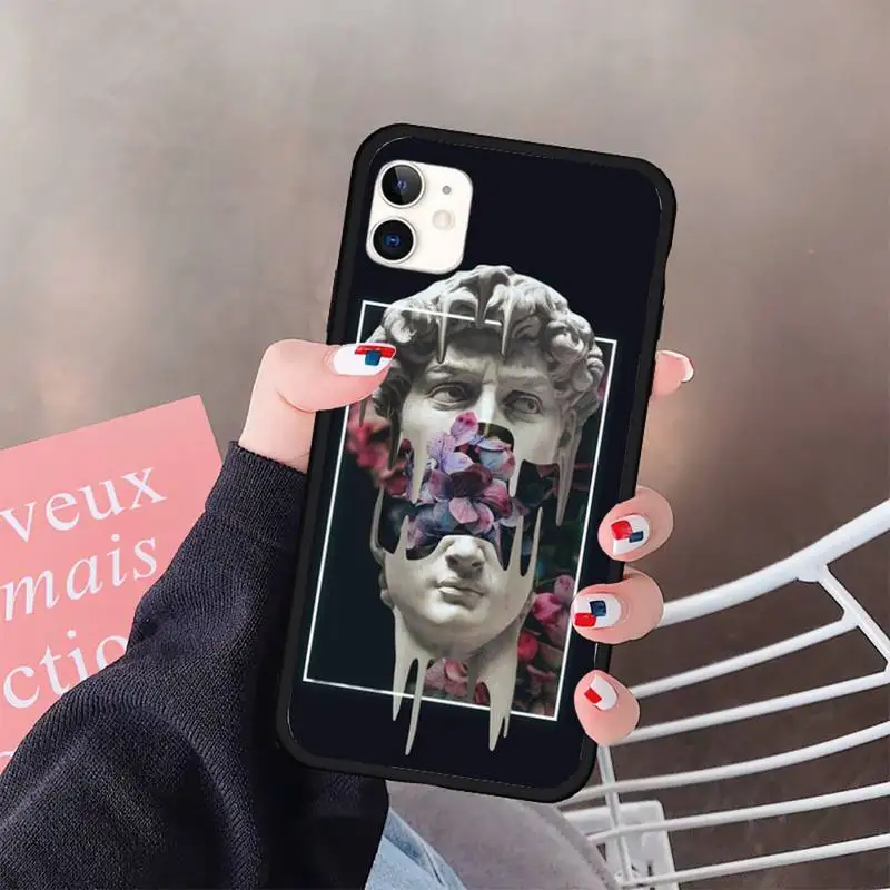 

Mona Lisa retro David art statue Phone Case for iPhone 11 12 pro XS MAX 8 7 6 6S Plus X 5S SE 2020 XR mini