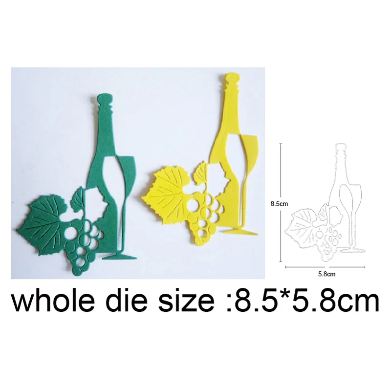 

Grape Wine Bottle Cup Metal Cutting Dies Stencils For Scrapbooking dies DIY Craft Photo Cards Making Embossing Die Cuts 2020 New