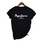 2021 новые Pepe-джинсы-Лондон футболка с логотипом летнее женское платье, с коротким рукавом, популярные футболки, рубашка, топы в стиле унисекс