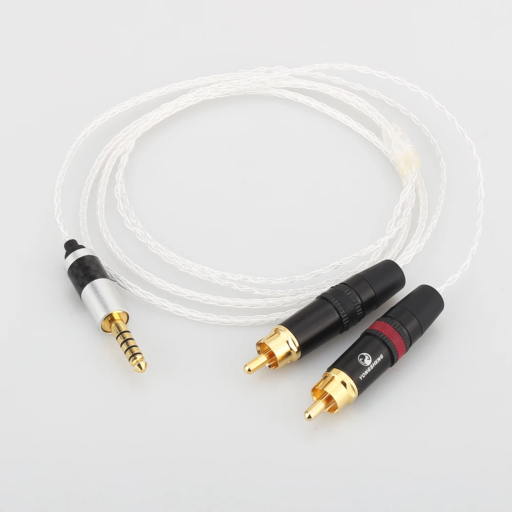 2 5 мм TRRS/4 4 сбалансированный штекер 3 разъем RCA Aux кабель 8x1 0 Серебряный провод